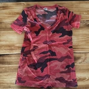 PINK Red Camo T-Shirt- XS